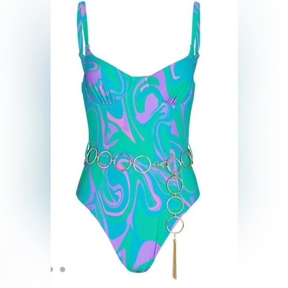 NWOT WeWoreWhat Danielle Belted One-Piece Swimsuit Size XS - Picture 1 of 8